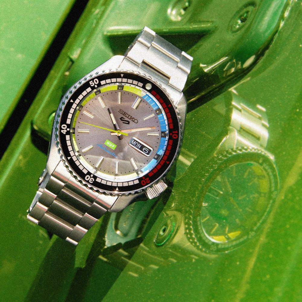 SEIKO 精工 5 Sports HUF 潮牌聯名限量款 機械錶_SK028 SRPL33K1/4R36-16J0N