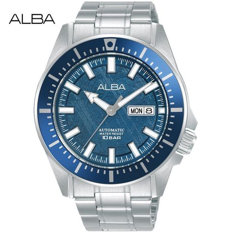 ALBA 雅柏 潛水風格岩層紋理機械錶/藍X銀/44mm (Y676-X094B/AL4715X1)