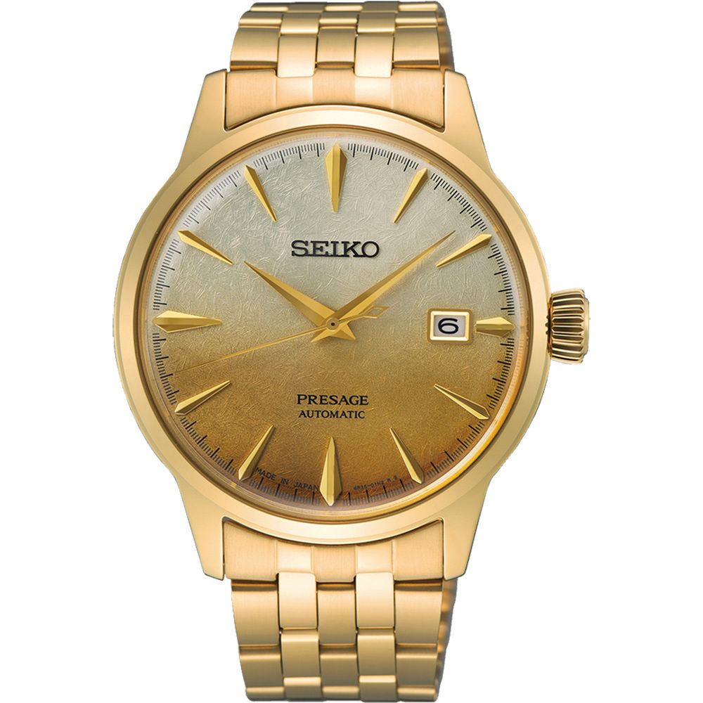 SEIKO 精工 Presage 金色啤酒雞尾酒 調酒機械錶-40.5mm(SRPK46J1/4R35-01T0Q)
