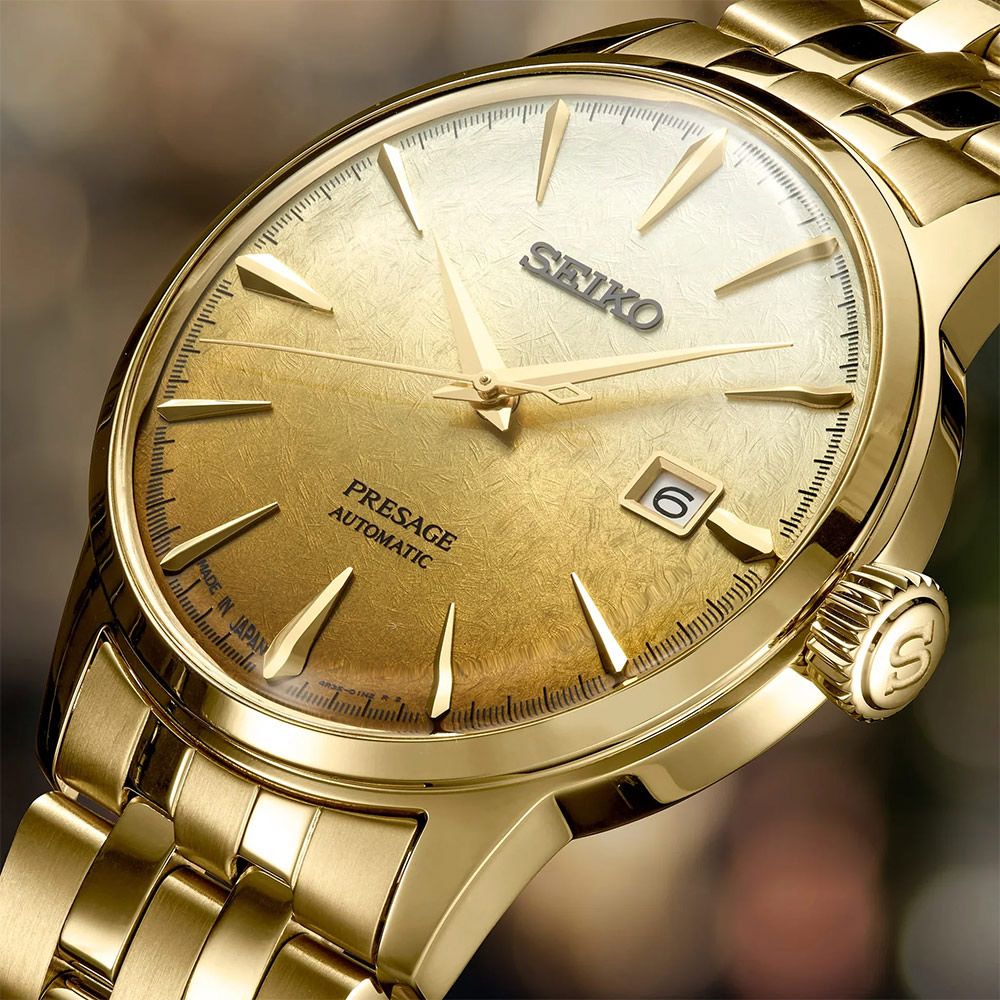 SEIKO 精工 Presage 金色啤酒雞尾酒 調酒機械錶-40.5mm(SRPK46J1/4R35-01T0Q)