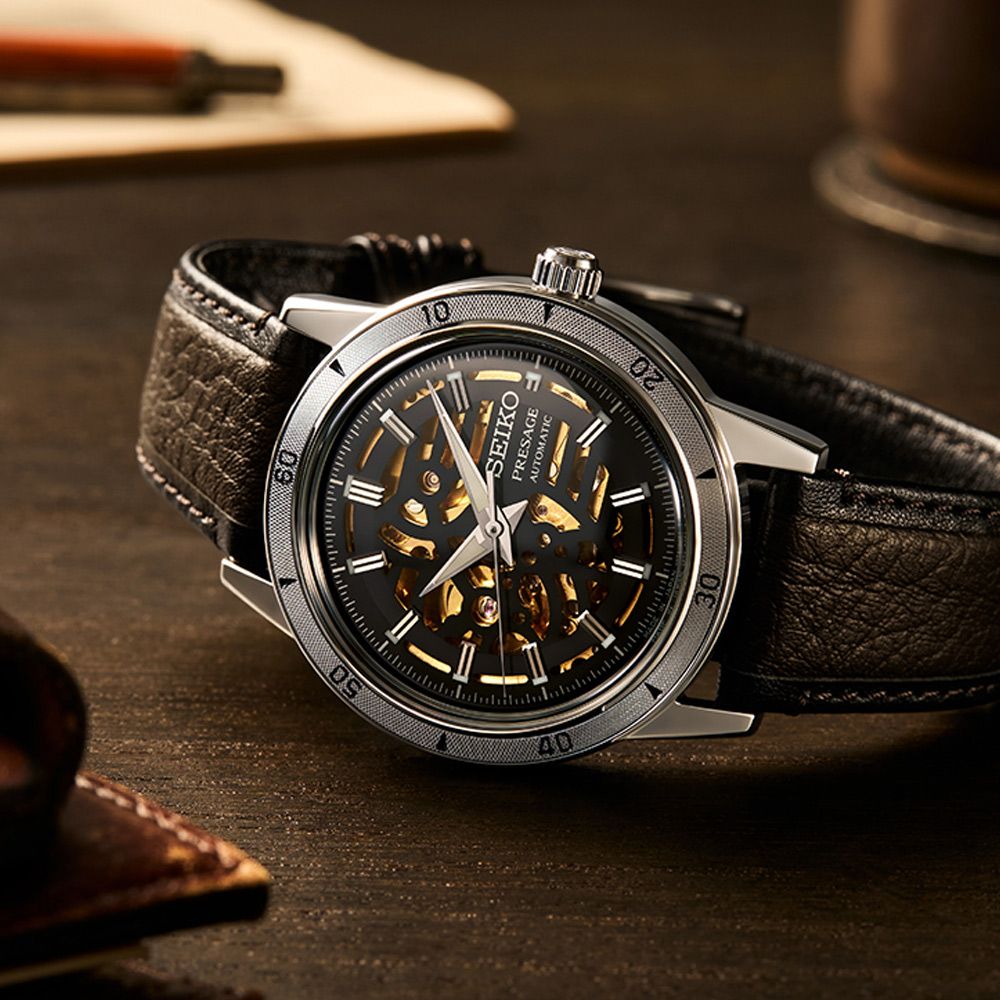 SEIKO 精工 Presage 60年代機車 復古重機 鏤空機械錶_SK028 SSA461J1/4R72-00C0J