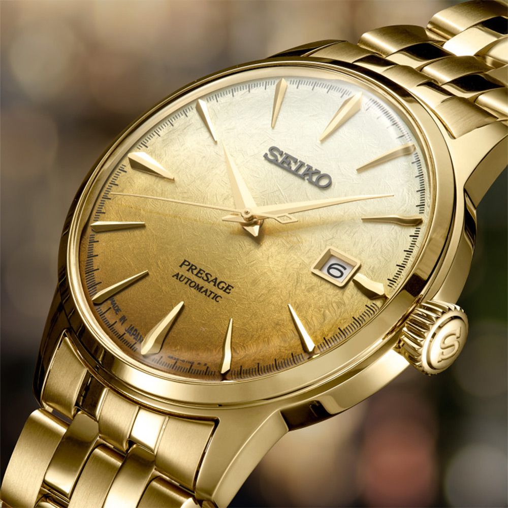 SEIKO 精工 Presage Cocktail 調酒師 燦金啤酒 機械錶 男錶 手錶-40.5mm SRPK46J1.4R35-01T0Q