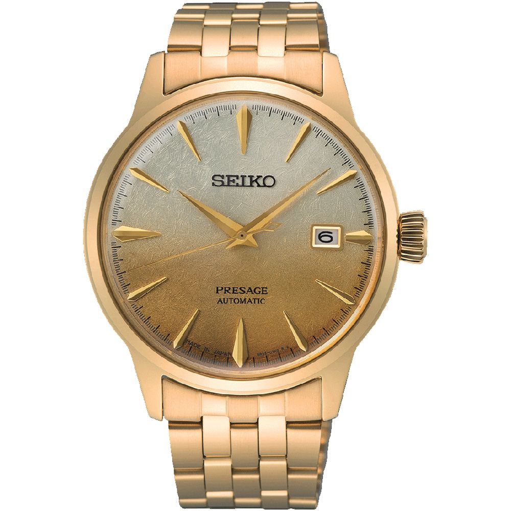 SEIKO 精工 Presage Cocktail 調酒師 燦金啤酒 機械錶 男錶 手錶-40.5mm SRPK46J1.4R35-01T0Q