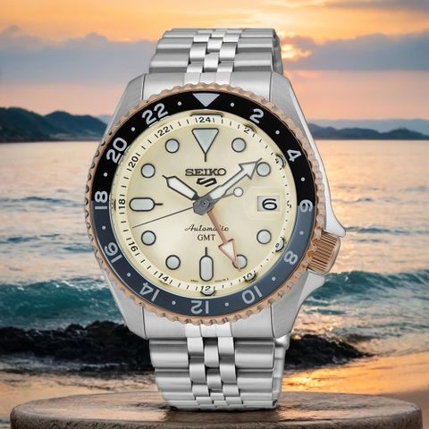 SEIKO 精工 5 Sports SKX 系列 亞洲限量版 GMT機械錶-42.5mm SSK046K1 4R34-00N0S