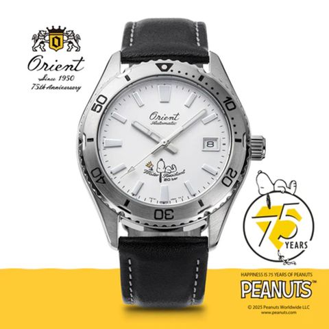ORIENT 東方 PEANUTS 史努比75週年紀念 200米防水機械錶 手錶-RA-AC0Q08S