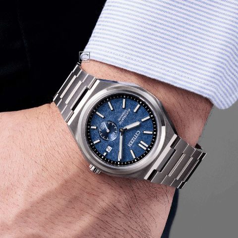 CITIZEN 星辰錶 Super-Titanium系列 Forza 超級鈦 小秒針自動上鍊機械錶 男錶-NJ0180-80L 錶徑40.5mm