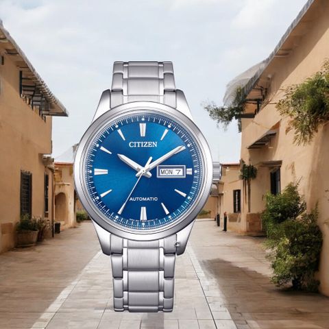 CITIZEN 星辰 Mechanical 經典簡約機械腕錶 男錶 手錶-40mm藍 NY4058-79L