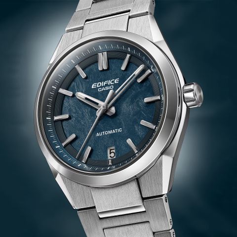 CASIO卡西歐 EDIFICE 鍛造碳 經典三針機械腕錶 39mm / EFK-100D-2A