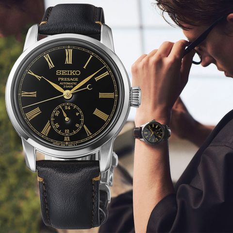 SEIKO精工 PRESAGE系列 職人工藝 漆藝面盤 機械腕錶 40.2mm (6R5H-00E0C/SPB499J1)
