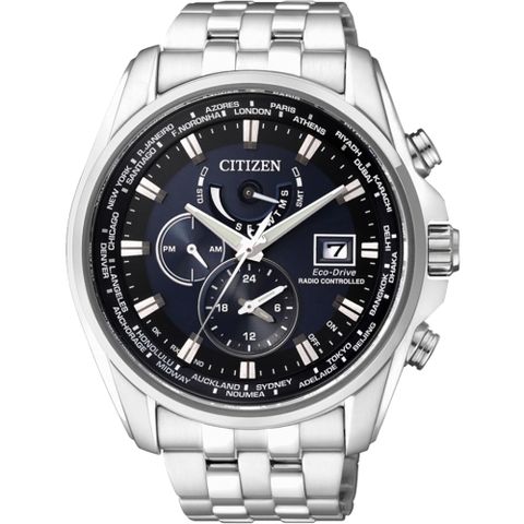 原廠公司貨▼送好禮CITIZEN Eco-Drive 競速賽車電波計時手錶-藍 AT9031-52L