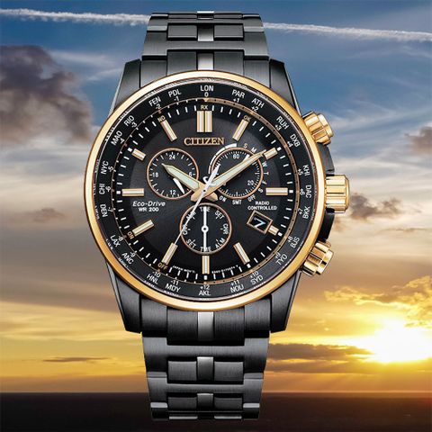 CITIZEN 星辰 亞洲限定光動能電波計時手錶 CB5888-87E