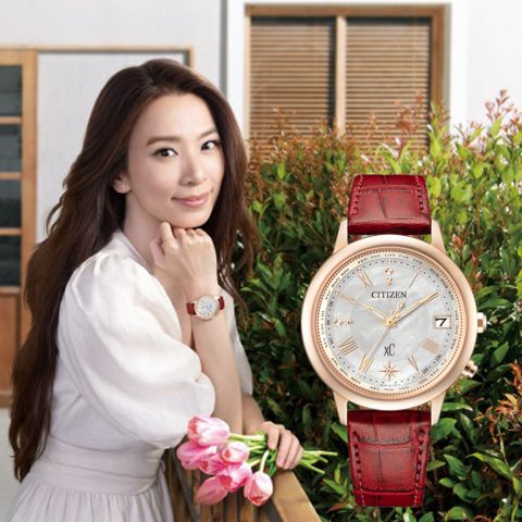 CITIZEN 星辰 XC 鈦 台灣25周年限量 Hebe田馥甄廣告款 光動能電波女錶 CB1105-02W
