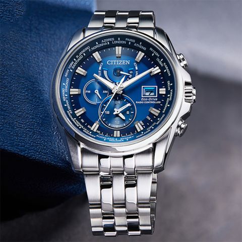 CITIZEN 星辰 亞洲限定款 光動能萬年曆電波手錶(AT9120-89L)
