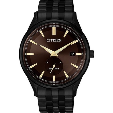 CITIZEN 星辰 日期顯示 小秒針 光動能男錶 BV1115-82X 黑/棕 40mm