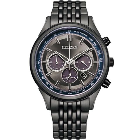 CITIZEN 星辰 亞洲限定 光動能計時手錶-黑X薄霧灰 CA4417-85H