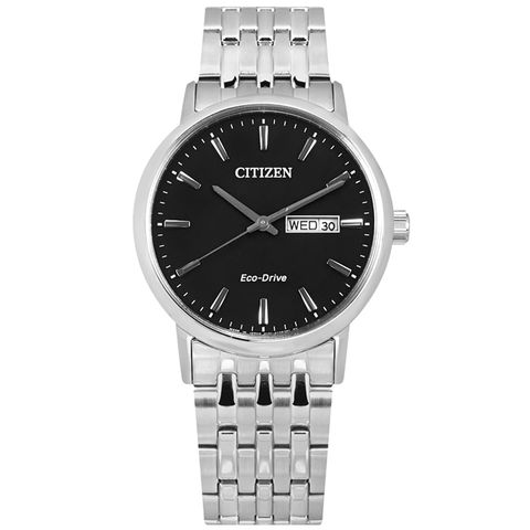 CITIZEN 星辰 / BM9010-59E / 光動能 藍寶石水晶玻璃 星期日期 不鏽鋼手錶 黑色 37mm