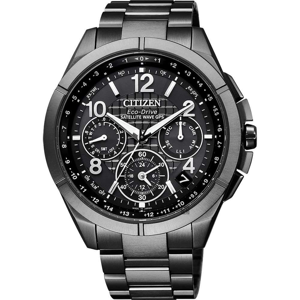 CITIZEN 星辰   光動能鈦GPS衛星對時手錶-黑/43mm CC9075-52F