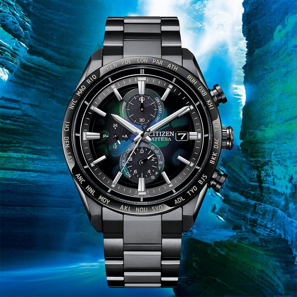 星辰錶CITIZEN ATTESA 宇宙幻彩光動能鈦金屬電波男錶42MM（AT8286-65E）時尚時計