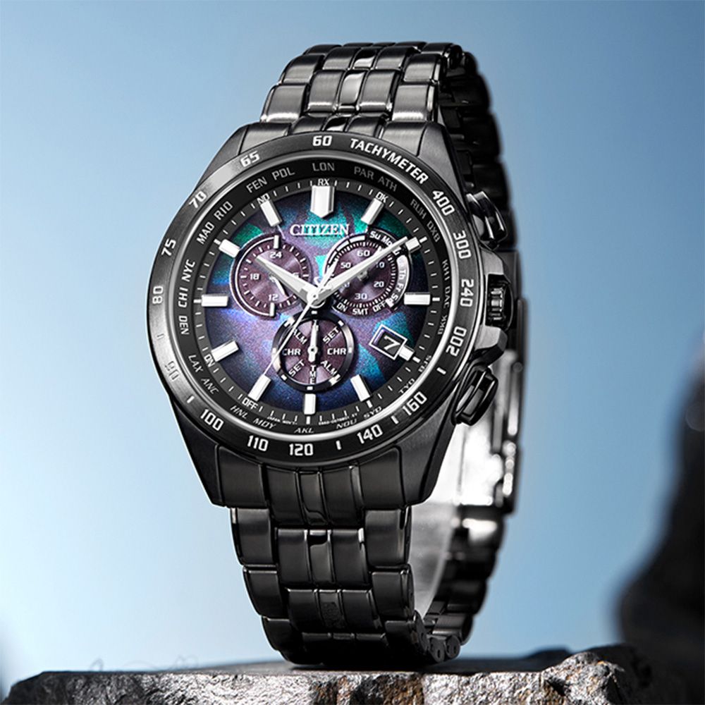 CITIZEN 星辰 100週年限量宇宙幻彩 光動能電波手錶 LAYERS of TIME Promaster(CB5878-56E)