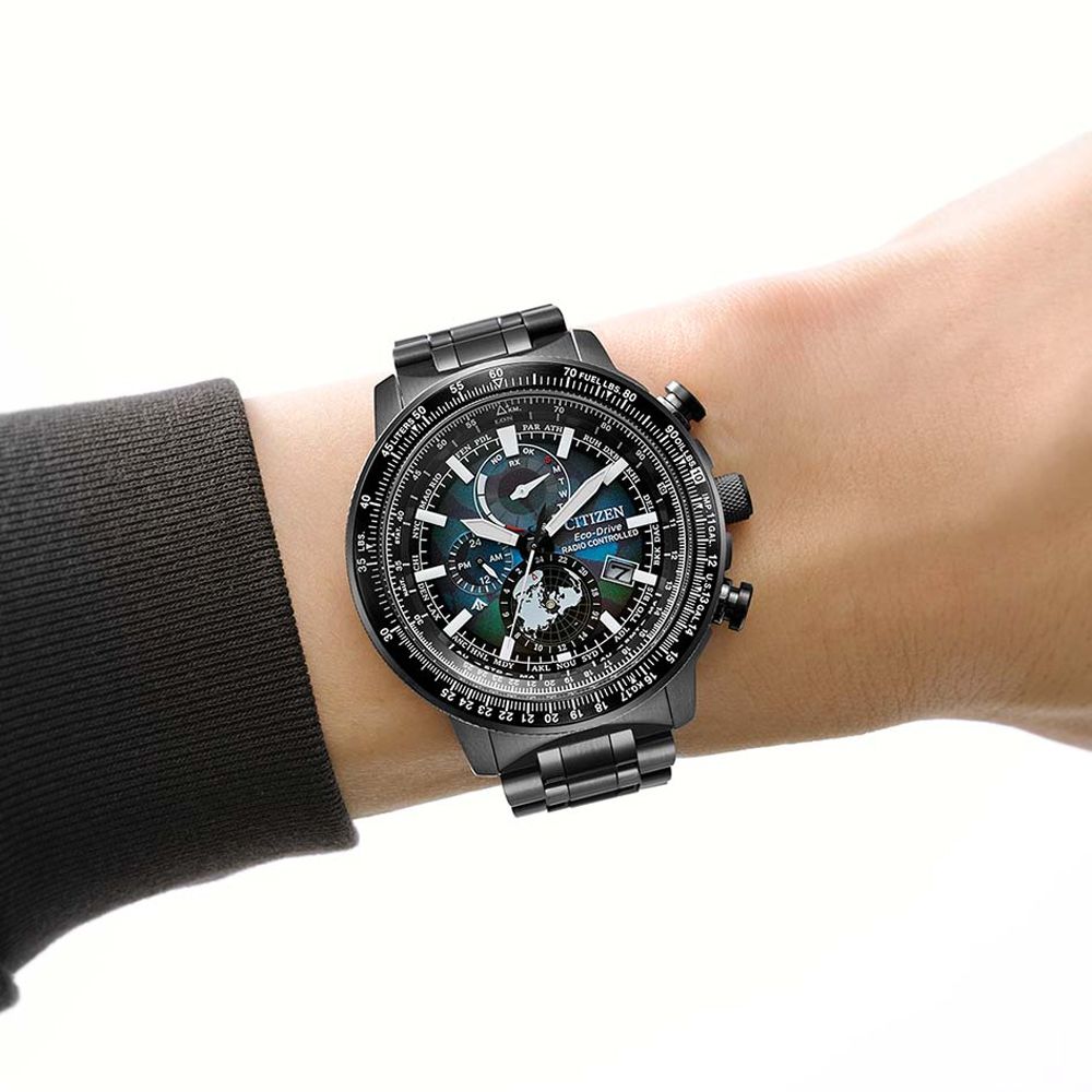CITIZEN 星辰 PROMASTER宇宙幻彩限量 光動能 電波對時 航空計算尺腕錶 BY3005-56E