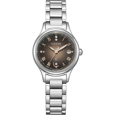 CITIZEN XC優雅月弦女神電波光動能鈦金屬腕錶ES9490-79E