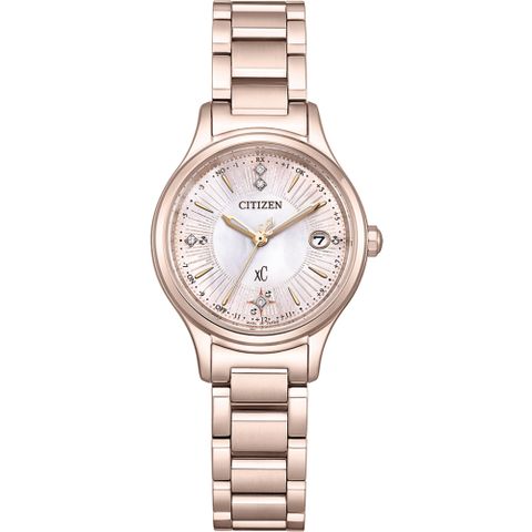 CITIZEN XC優雅月弦女神電波光動能鈦金屬腕錶ES9497-61X