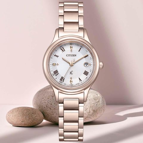 CITIZEN星辰 xC系列 光動能 電波鈦金屬腕錶 27mm / ES9497-96A