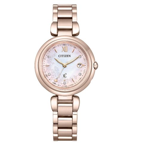 CITIZEN星辰 XC系列 櫻舞翩翩電波光動能鈦金屬腕錶 ES9467-89N 附提袋