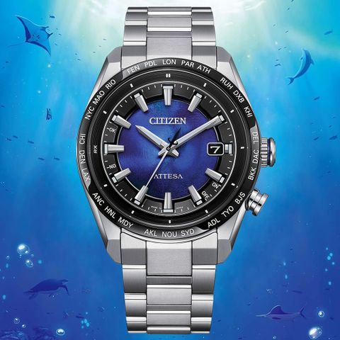 CITIZEN星辰 GENTS系列 光動能 鈦金屬 電波腕錶 40.6mm / CB0288-65L