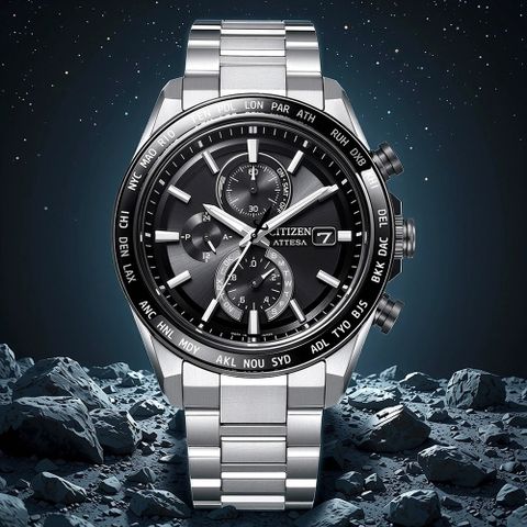 CITIZEN 星辰 鈦金屬 光動能電波計時手錶 AT8295-56E