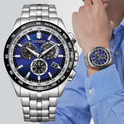 CITIZEN星辰 GENTS系列 寧靜之海 光動能 電波計時腕錶 43mm / CB5874-81L