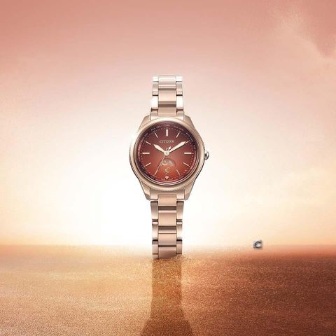 CITIZEN 星辰錶  xC 大地系列赤土沙丘 鈦金屬 電波錶 女錶 手錶-29mm EE1004-73W