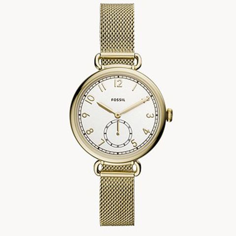 FOSSIL 三針金色調不銹鋼手錶 ES4887