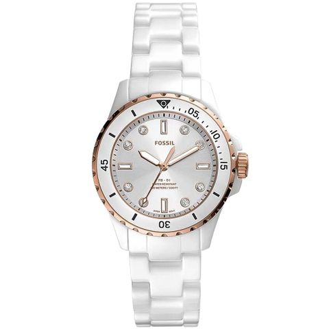 FOSSIL FB-01 白水鬼 清新陶瓷潛水女錶-35mm CE1107