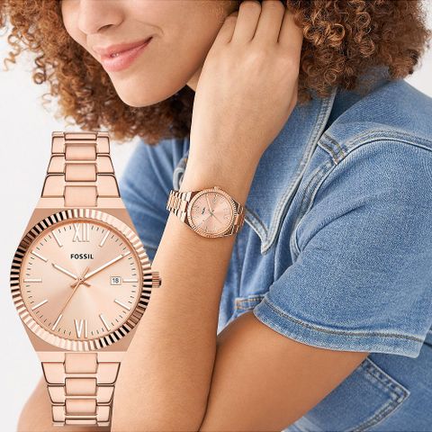 FOSSIL Scarlette 復古簡約大三針女錶 ES5258