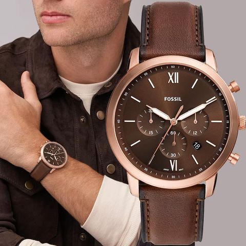 FOSSIL Neutra 復古紳士計時手錶-44mm - FS6026 PChome 24h購物