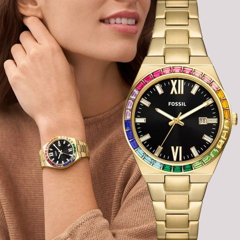 原廠公司貨▼送好禮FOSSIL Scarlette 百變女爵多錶圈限量手錶 禮盒組-36mm ES5311SET