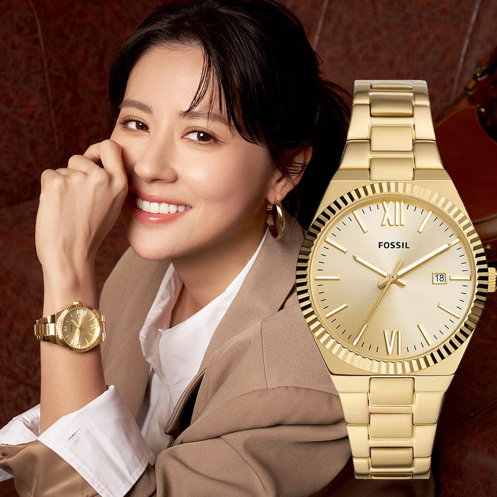 FOSSIL Scarlette 簡約金耀手錶-38mm(ES5299) - PChome 24h購物