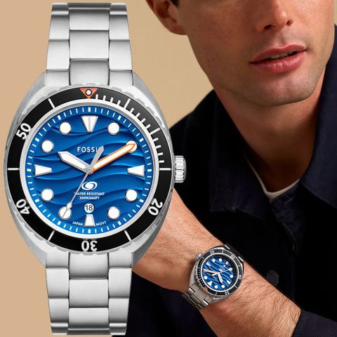 FOSSIL Breaker 1970經典潛水手錶-42mm FS6064