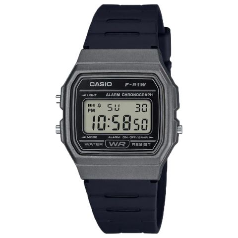 CASIO 卡西歐 F-91WM-1B 超薄輕巧 LED照明 運動休閒電子錶
