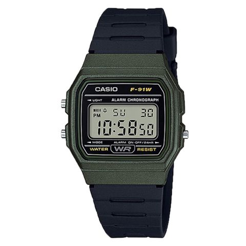 CASIO 卡西歐 F-91WM-3A 超薄輕巧 LED照明 運動休閒電子錶