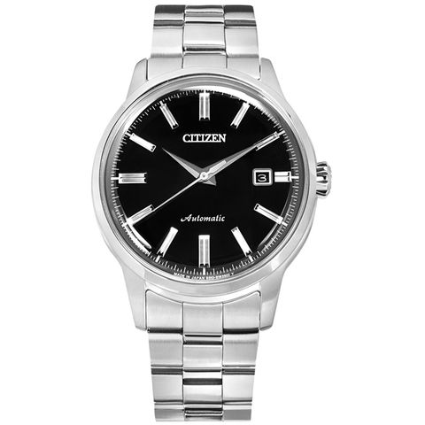 CITIZEN / NK0000-95E / 簡約紳士 機械錶 自動上鍊 日期顯示 不鏽鋼手錶 黑色 41mm