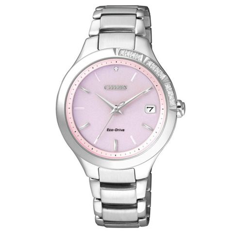 CITIZEN L系列 晶透絢燦光動能腕錶-粉紫x銀