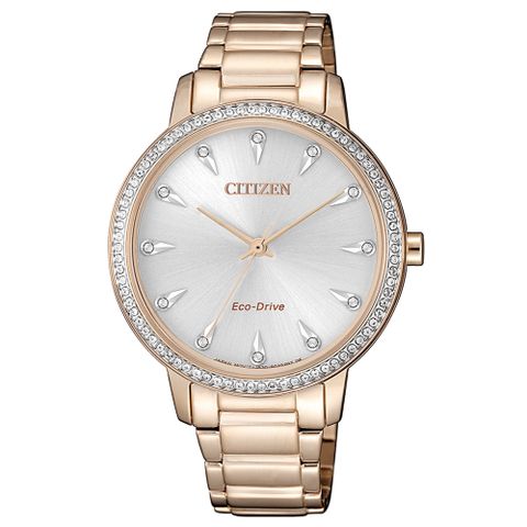 CITIZEN LADY’S光動能閃耀晶緻腕錶-玫瑰金
