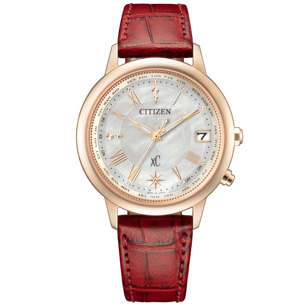 CITIZEN 星辰   xC 廣告款永恆韶光限量光動能電波鈦金屬女錶-36mm(CB1105-02W)