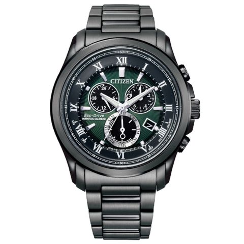 CITIZEN星辰 GENTS系列 光動能三眼計時羅馬腕錶 43mm / BL5547-89X