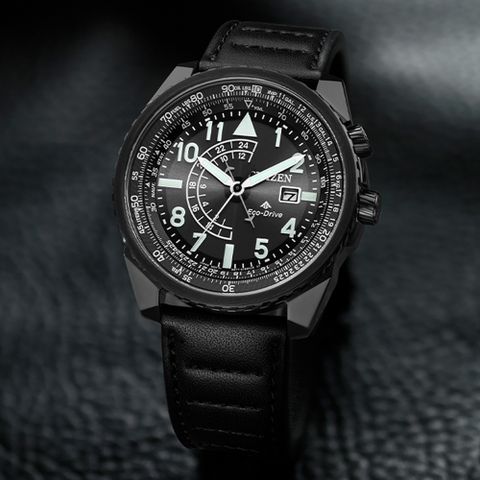 CITIZEN星辰 PROMASTER系列 光動能航空計算飛行腕錶 42.5mm/BJ7135-02E