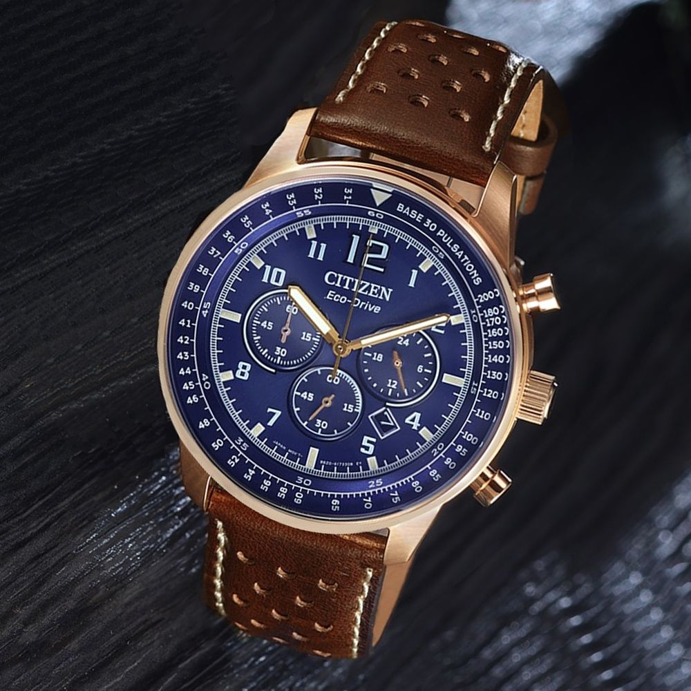 CITIZEN 星辰 Chronograph 光動能三眼計時腕錶 禮物推薦 送禮首選 CA4503-18L