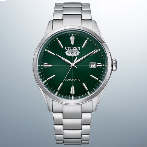 CITIZEN星辰 Mechanical系列 C7時尚機械腕錶-綠 40.2mm/NH8391-51X