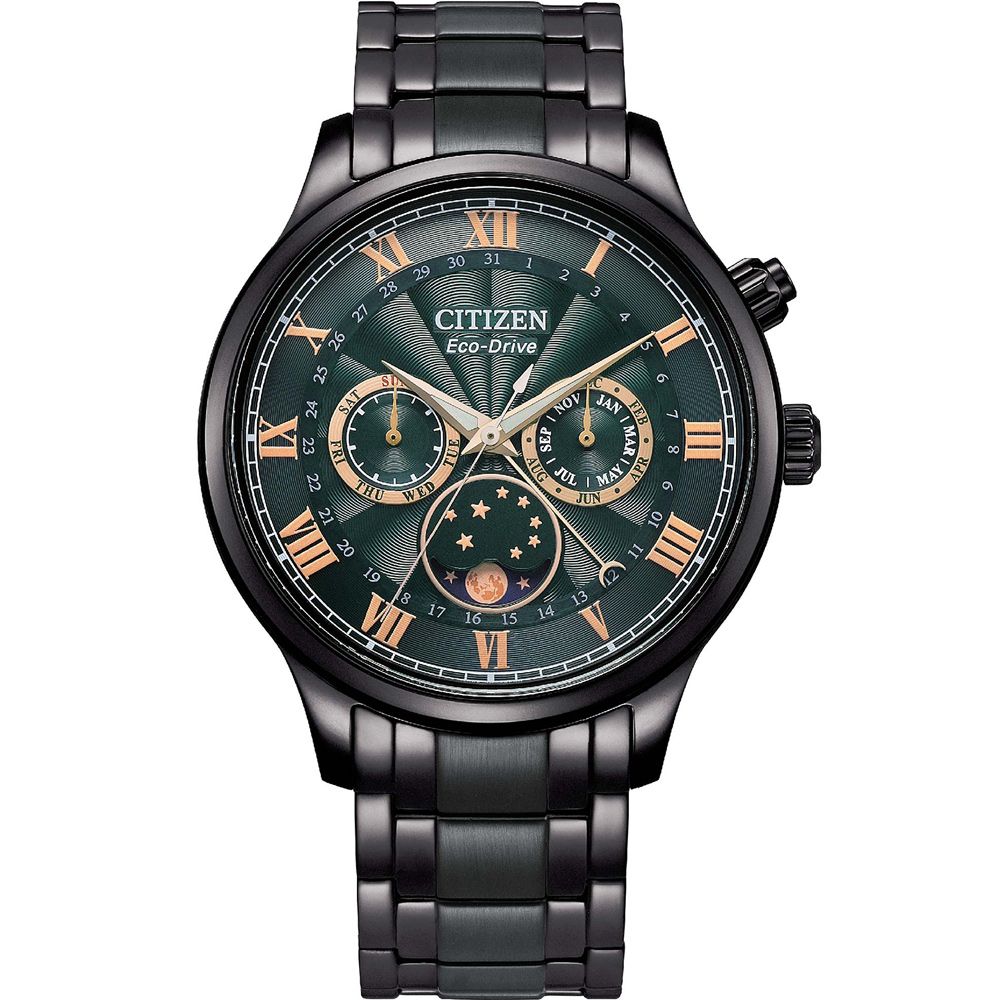 CITIZEN 星辰   Eco-Drive 極光月相時尚大錶面腕錶-AP1055-87X